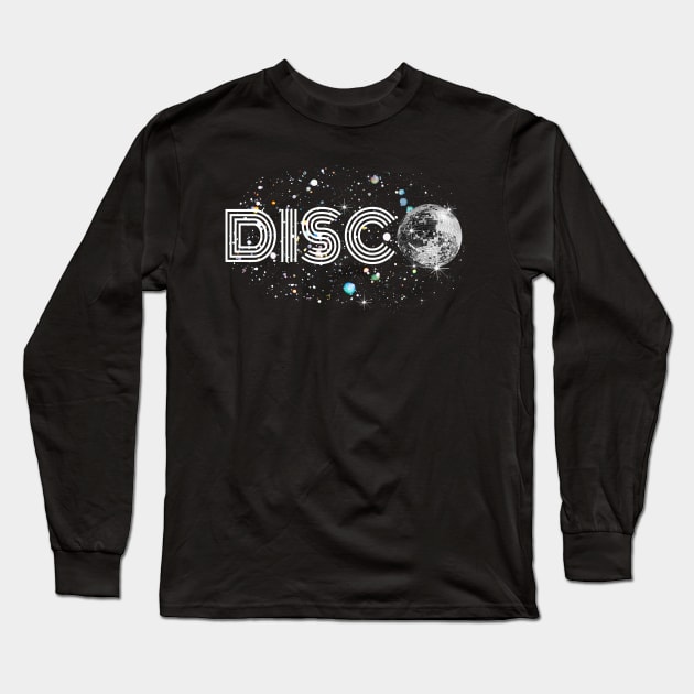 Black And White Disco Long Sleeve T-Shirt by Random Galaxy